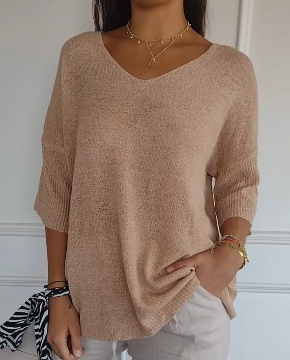 Kit 3 Blusas Serena® em Malha Leve – Decote V