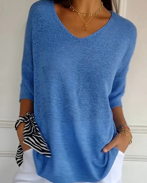 Kit 3 Blusas Serena® em Malha Leve – Decote V