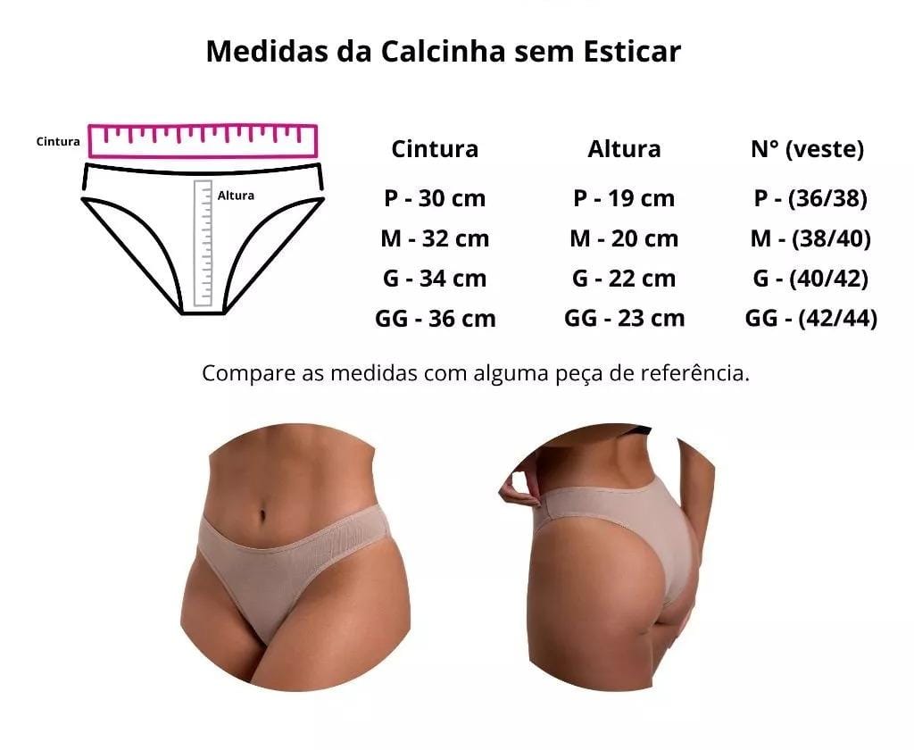 kit Calcinha Básica Algodão
